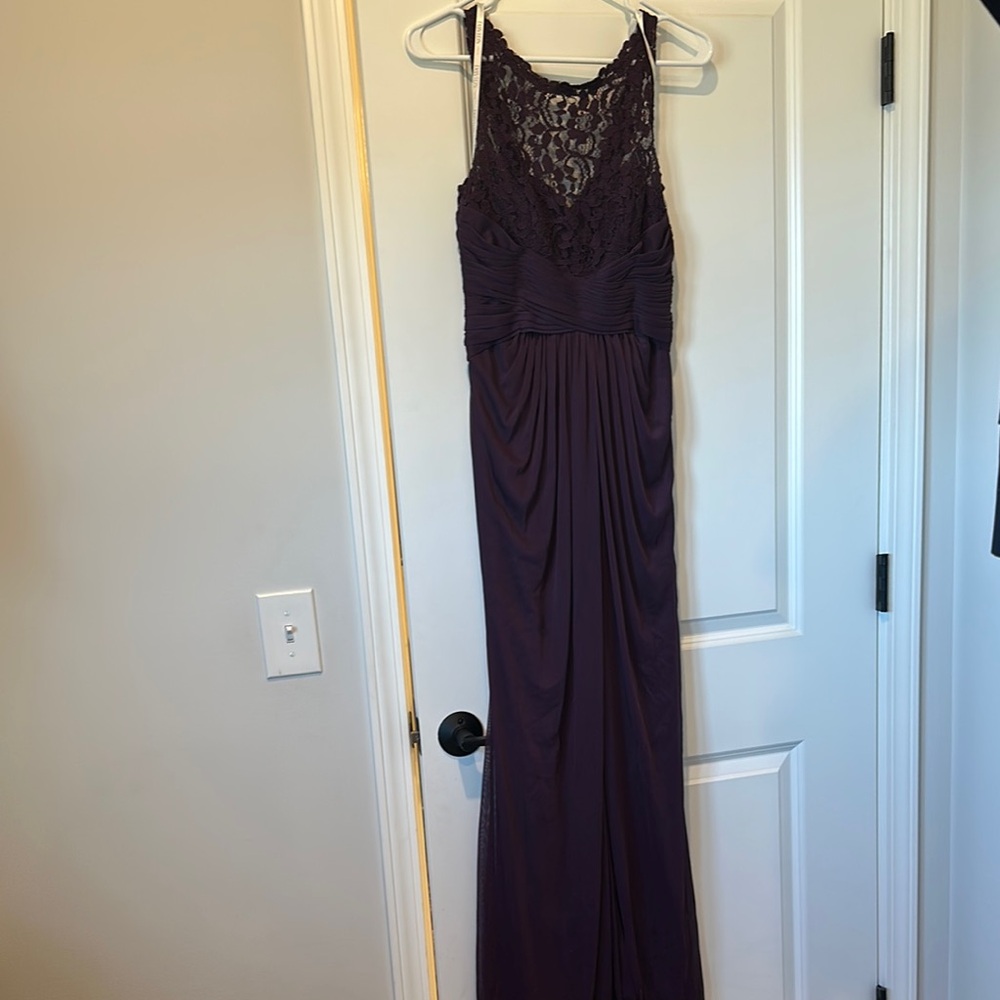 Elegant Purple Lace Evening Gown